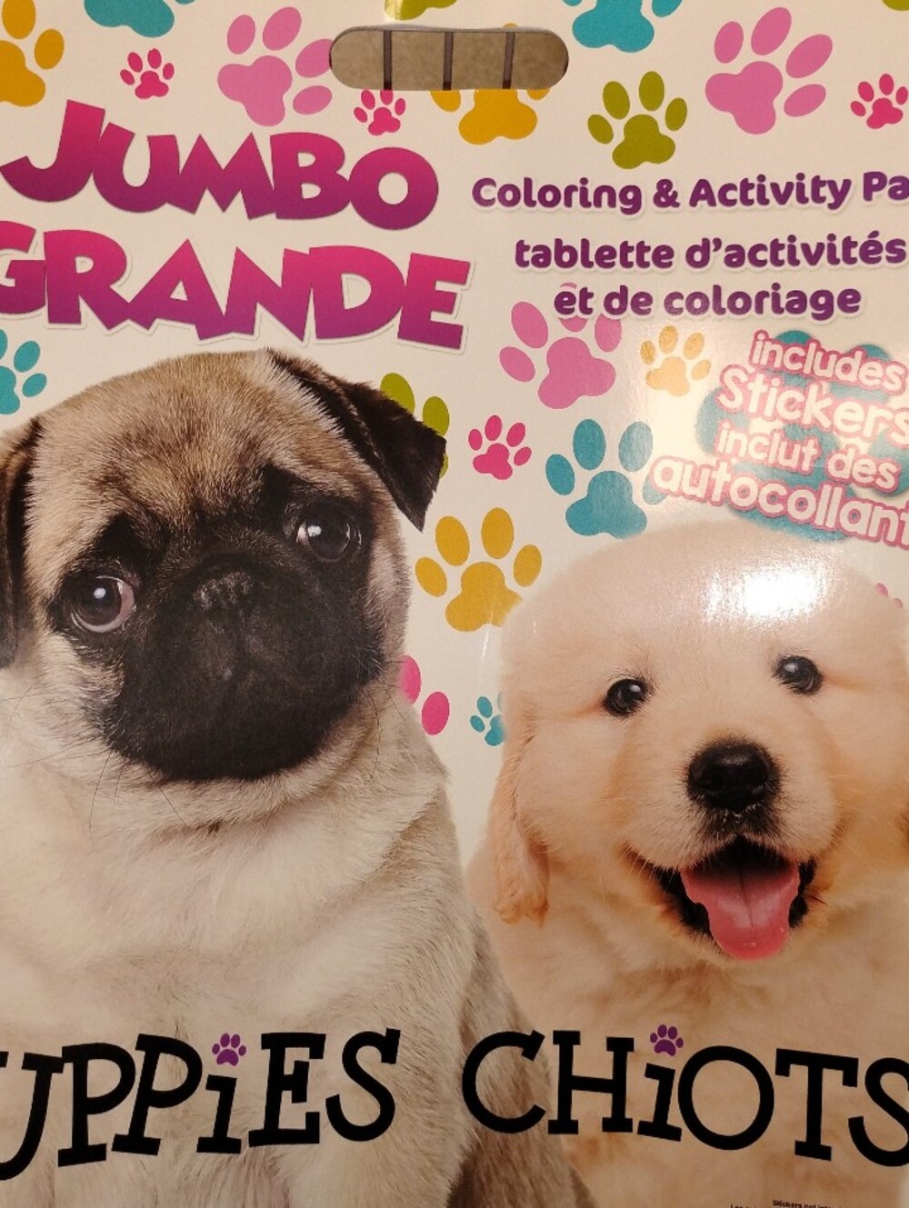 Puppies Coloring & Activity Pad - White and Cream